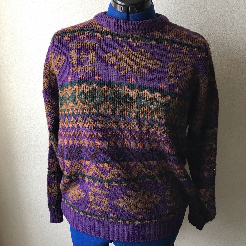 Magnetic Force XL Vintage Colorful 80s Women’s Sweater